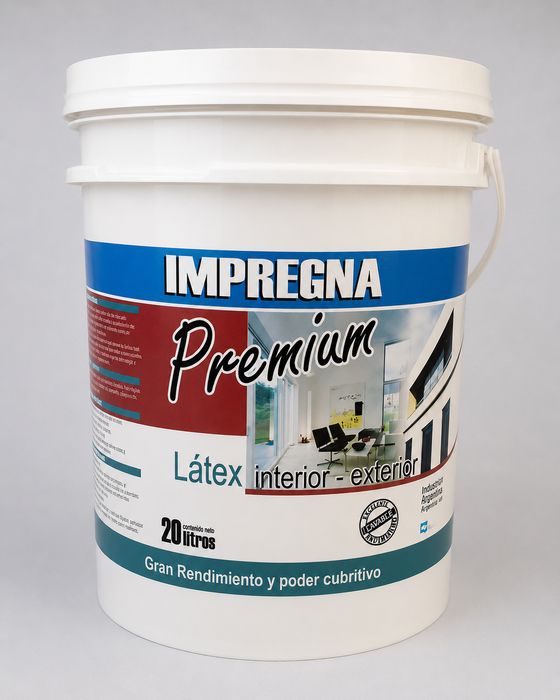 Pintura látex Impregna Premium interior-exterior, balde de 20 litros